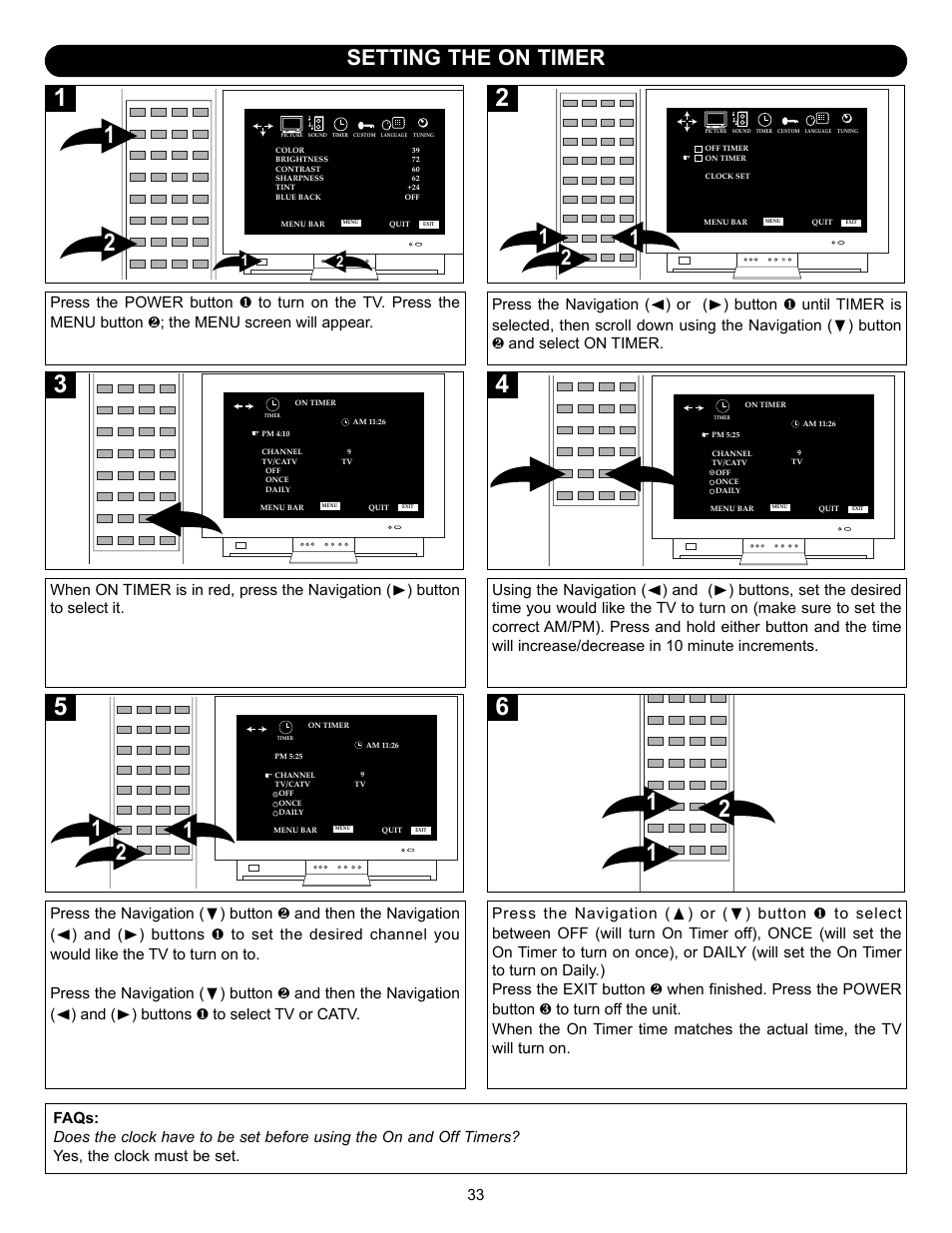 Setting the on timer | Memorex MT2245 User Manual | Page 34 / 39
