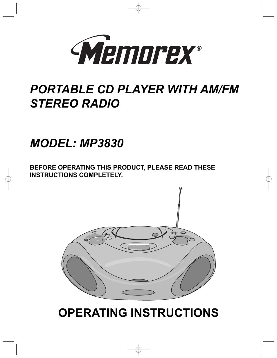 Memorex MP3830O User Manual | 14 pages