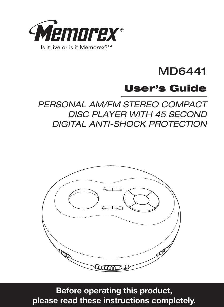 Memorex MD6441 User Manual | 19 pages