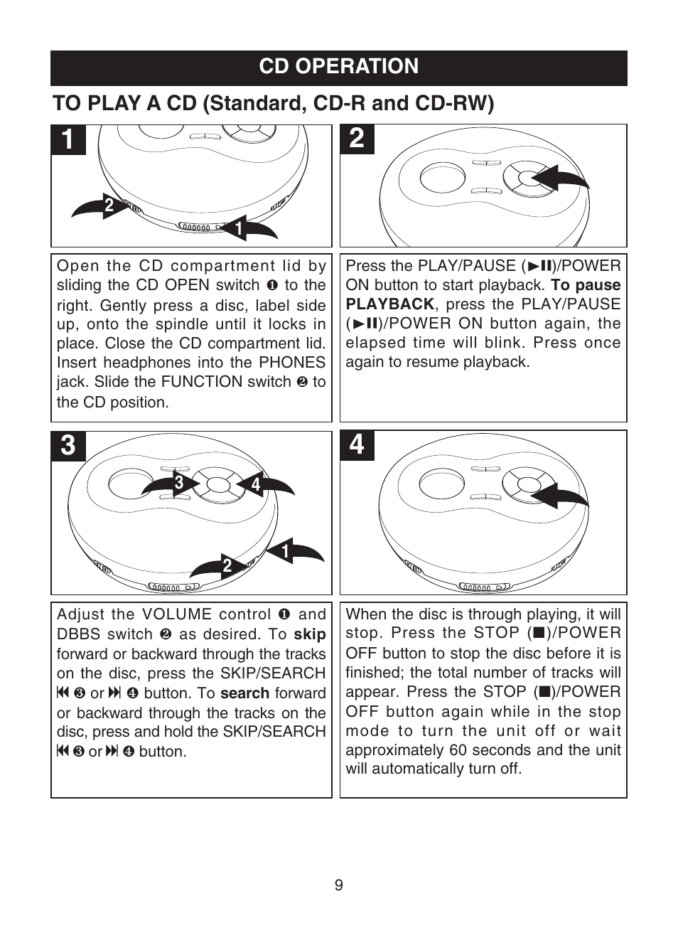 Cd operation | Memorex MD6441 User Manual | Page 10 / 19