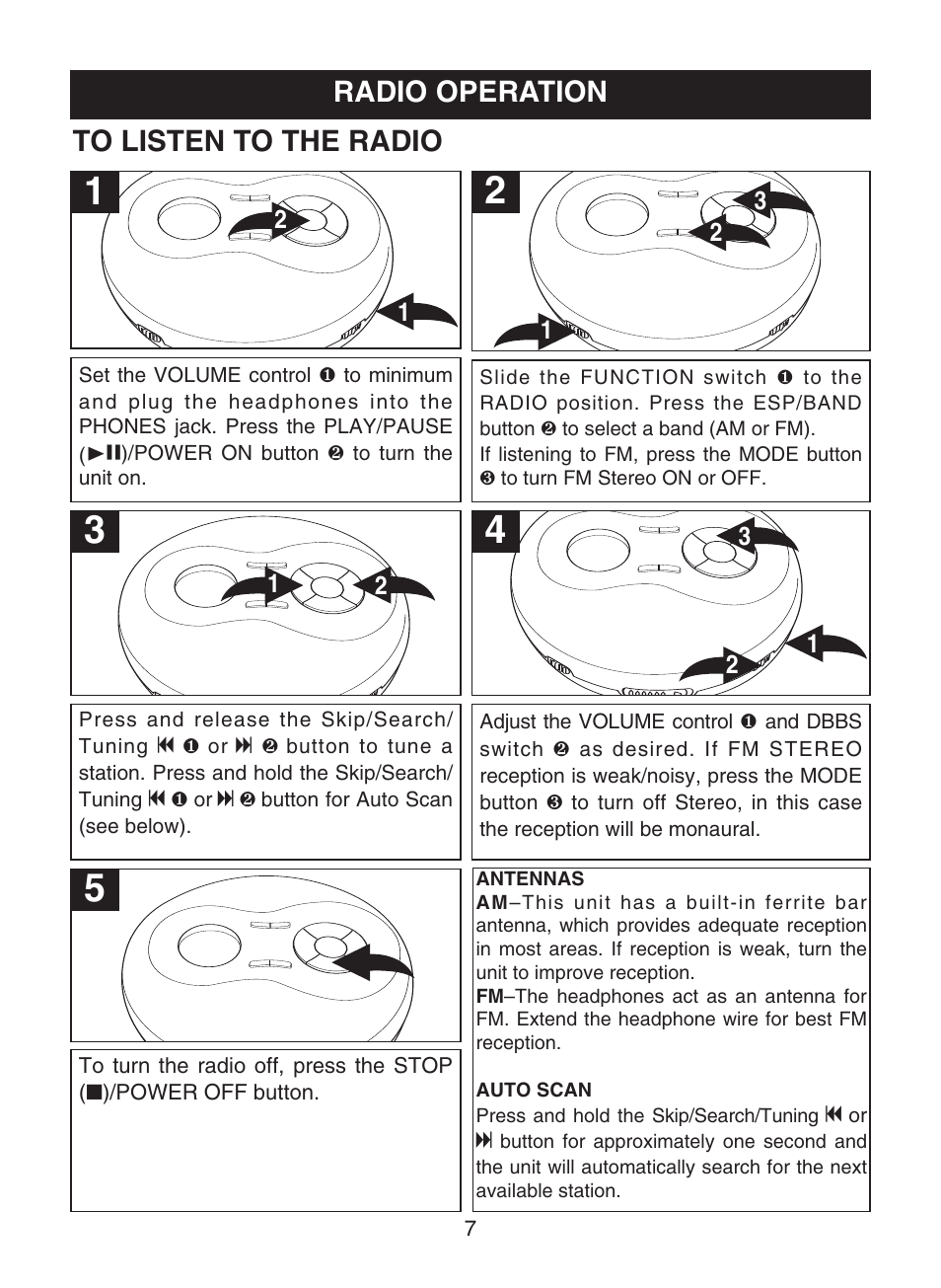 Radio operation | Memorex MD6441 User Manual | Page 8 / 19