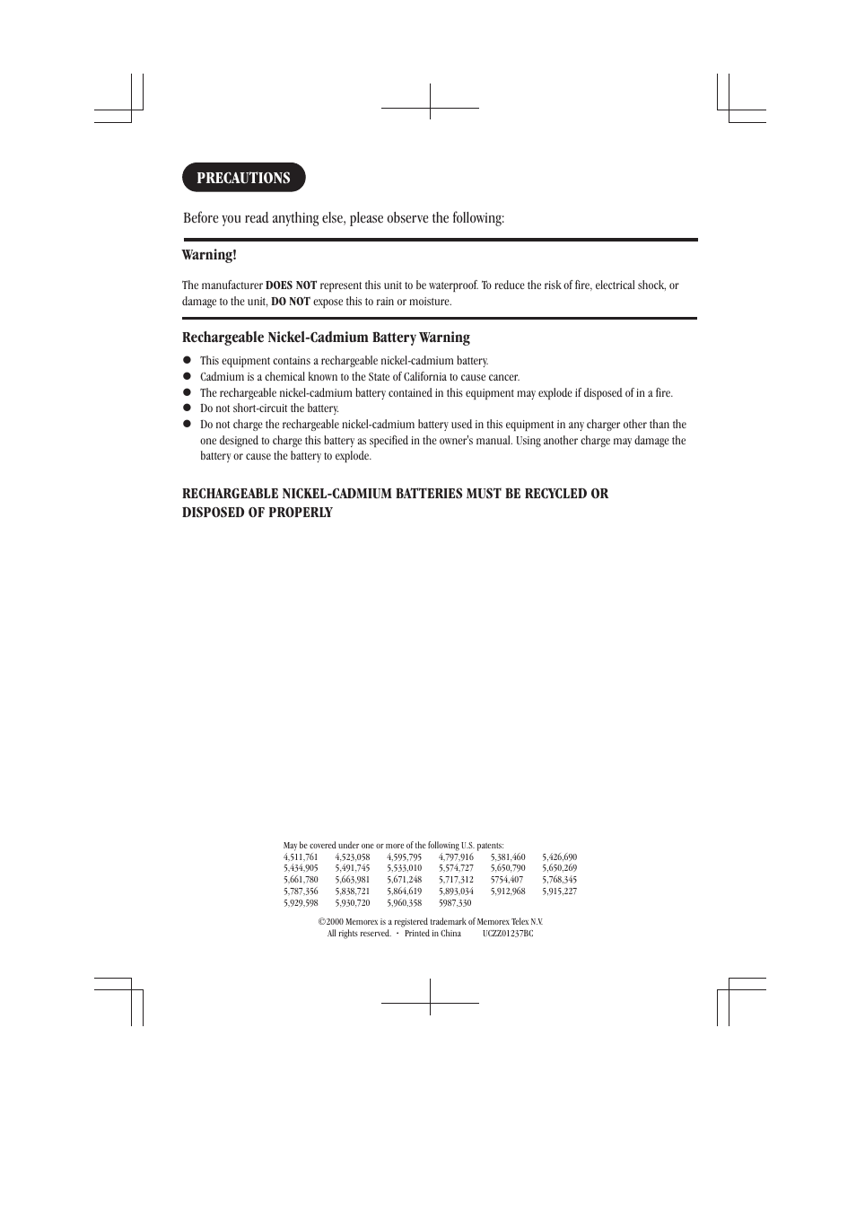 Precautions | Memorex MPH6929 User Manual | Page 2 / 42
