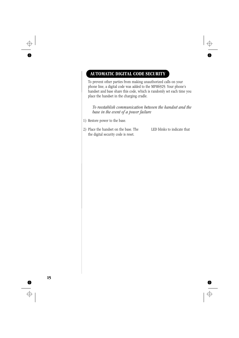 Automatic digital code security | Memorex MPH6929 User Manual | Page 20 / 42