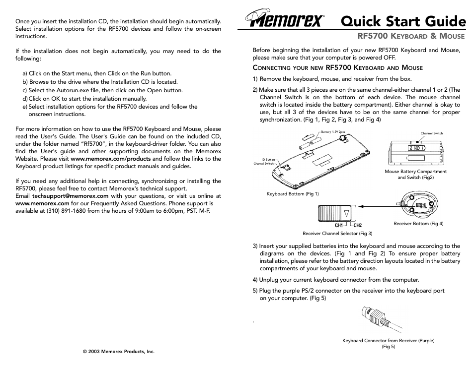 Memorex RF5700 User Manual | 2 pages