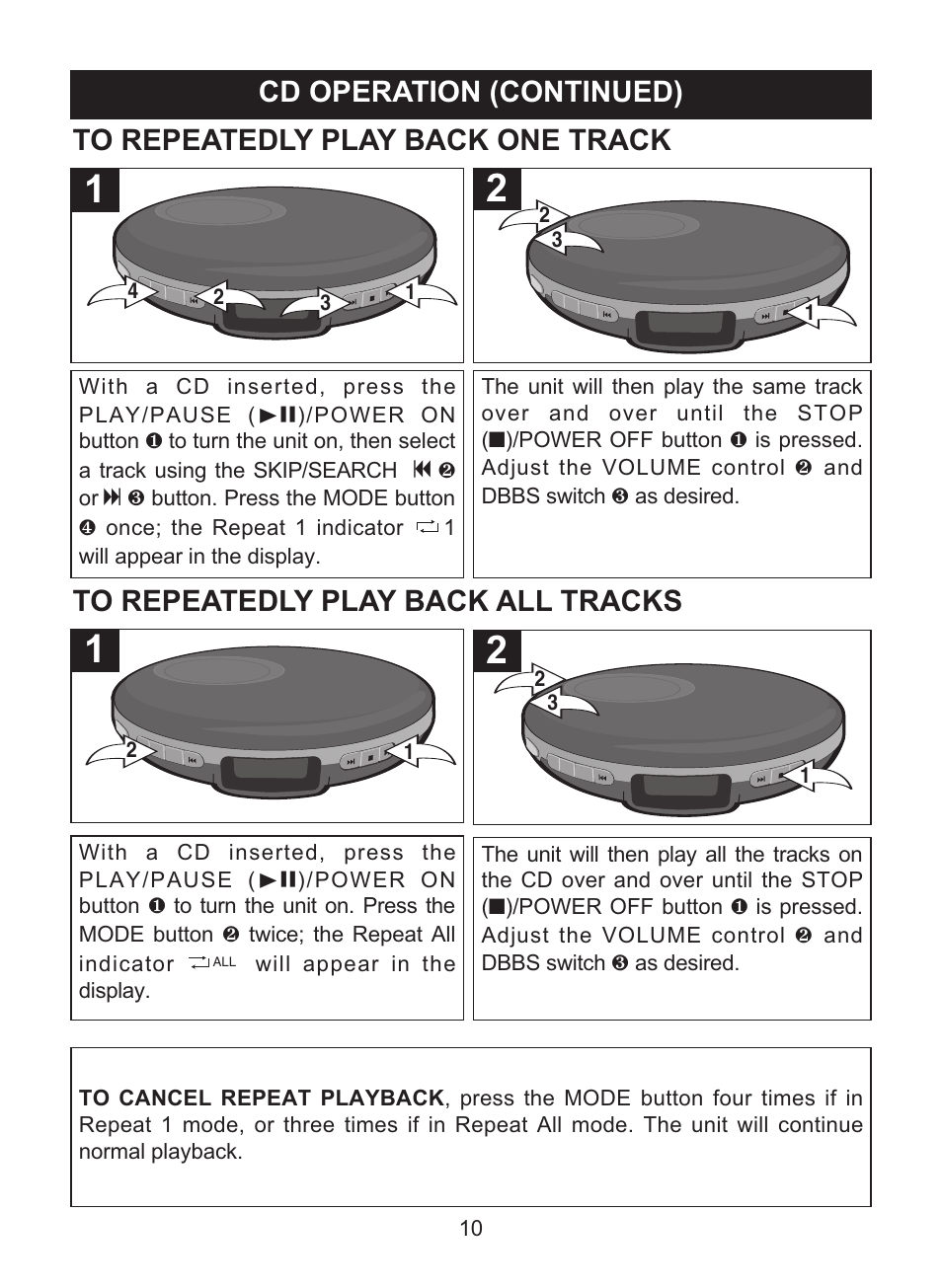 Cd operation (continued) | Memorex MD6447 User Manual | Page 11 / 32