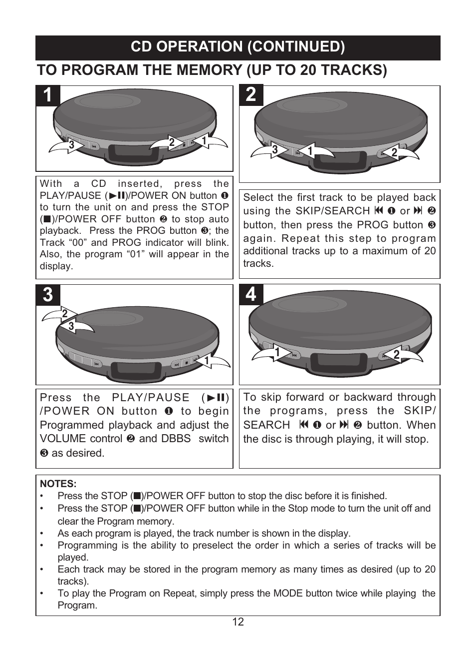 Cd operation (continued) | Memorex MD6447 User Manual | Page 13 / 32