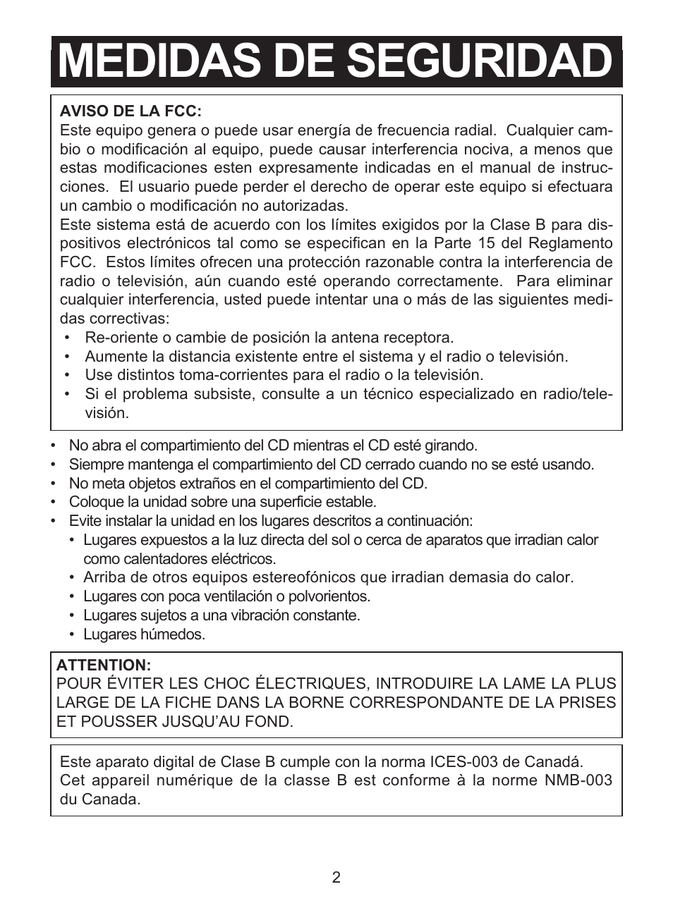 Medidas de seguridad | Memorex MD6447 User Manual | Page 18 / 32