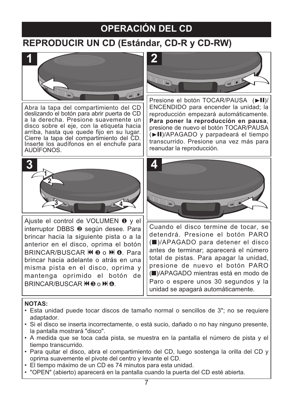 Operación del cd, Reproducir un cd (estándar, cd-r y cd-rw) | Memorex MD6447 User Manual | Page 23 / 32