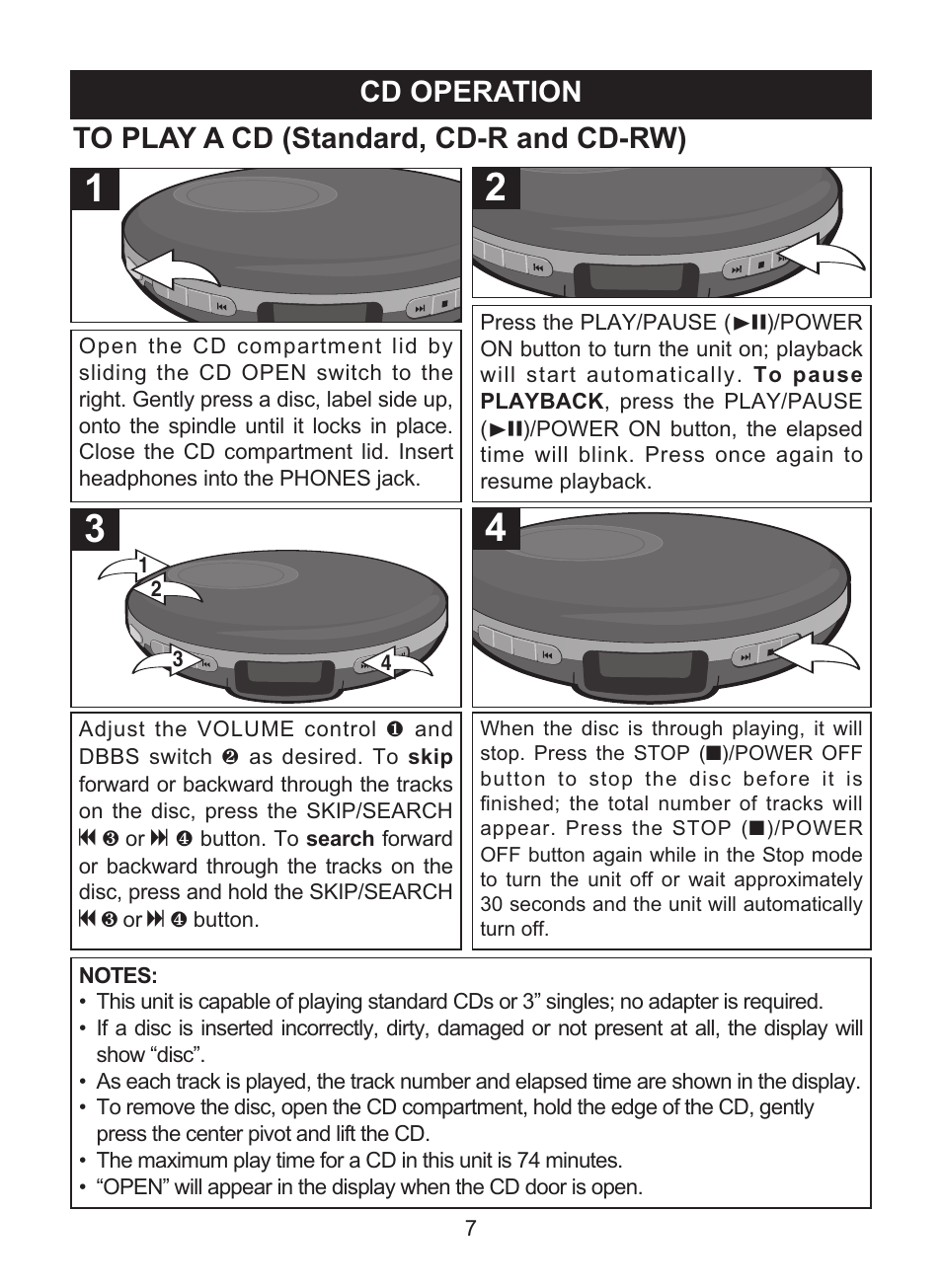 Cd operation | Memorex MD6447 User Manual | Page 8 / 32