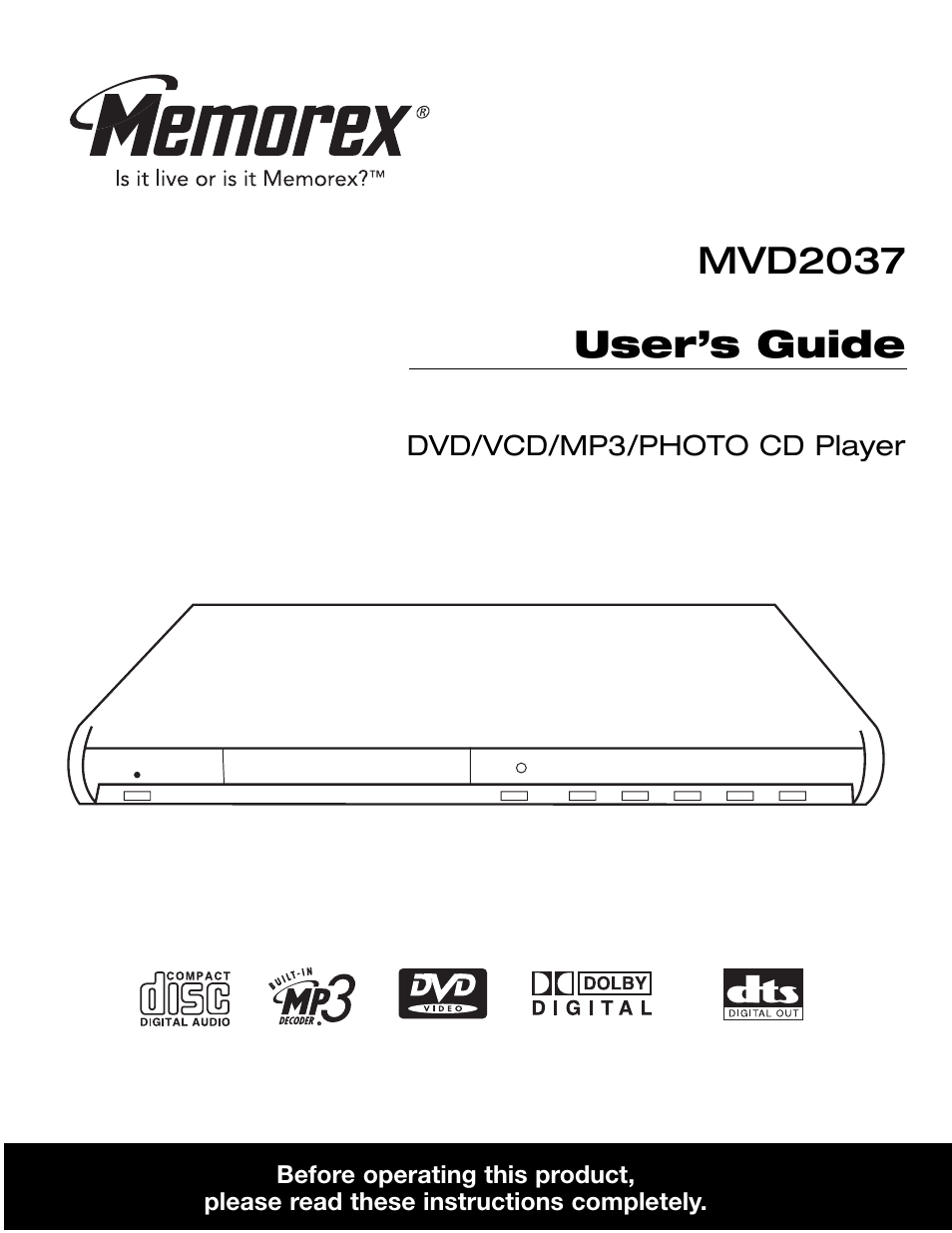 Memorex MVD2037 User Manual | 36 pages