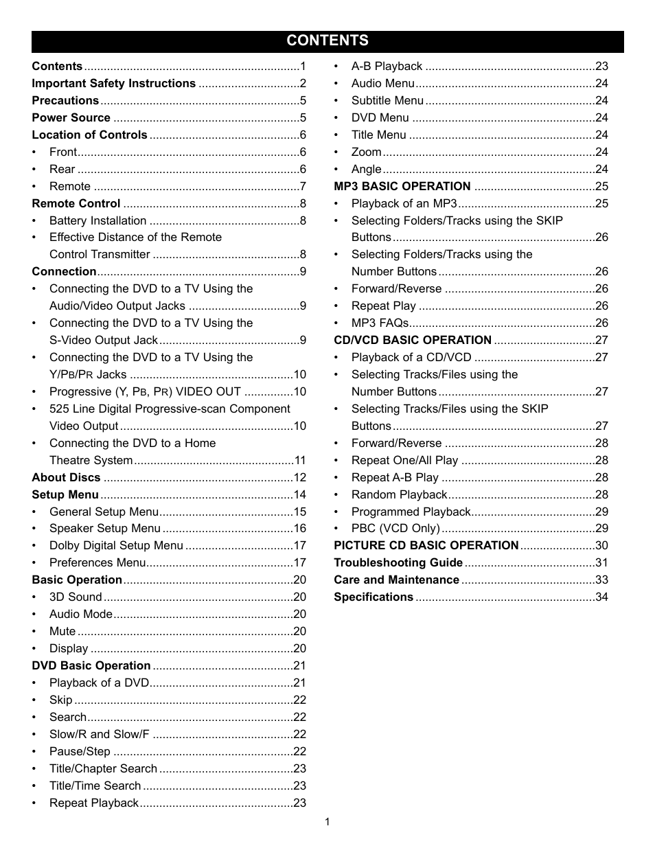 Memorex MVD2037 User Manual | Page 2 / 36