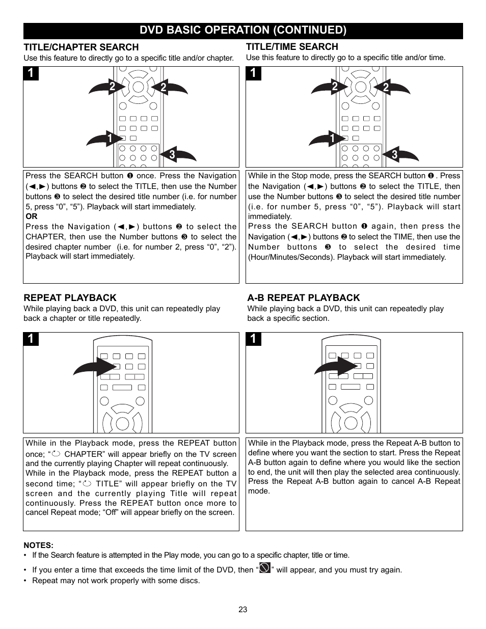 Dvd basic operation (continued) | Memorex MVD2037 User Manual | Page 24 / 36