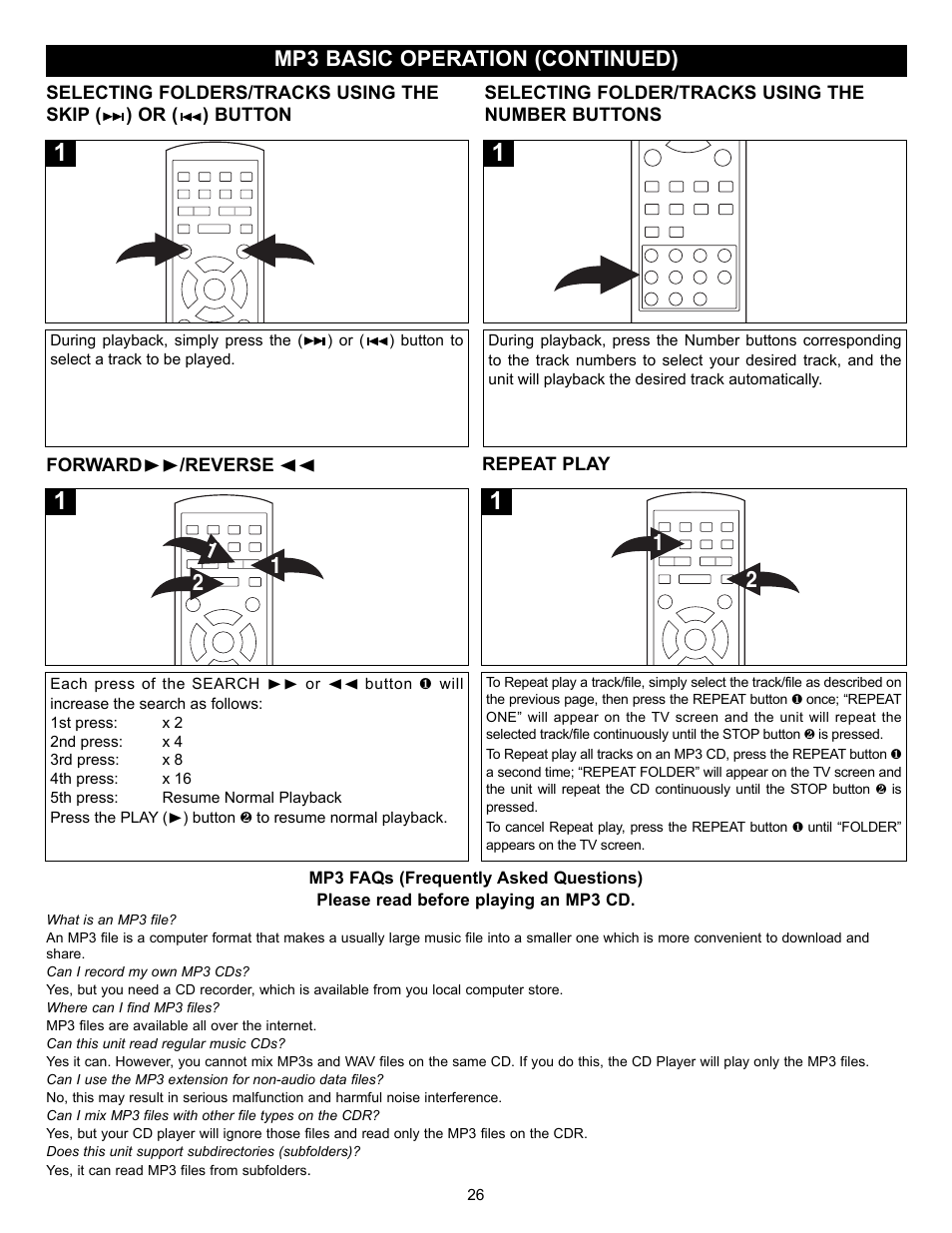 Mp3 basic operation (continued) | Memorex MVD2037 User Manual | Page 27 / 36