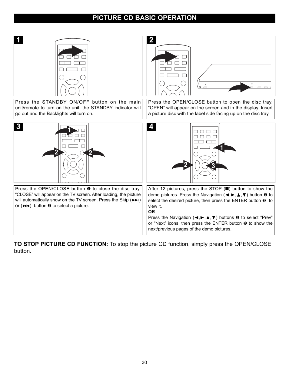 Picture cd basic operation | Memorex MVD2037 User Manual | Page 31 / 36
