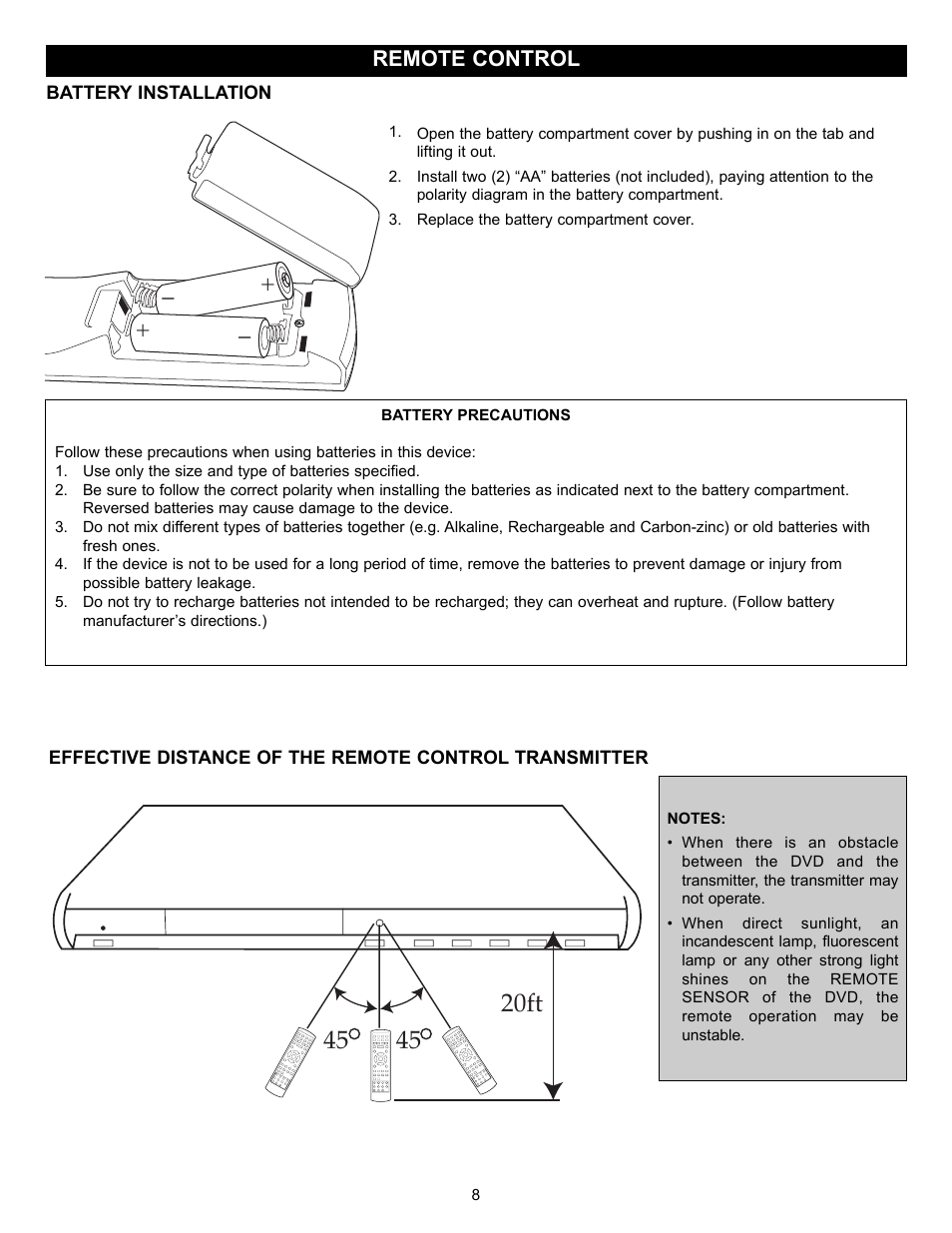 45 20ft | Memorex MVD2037 User Manual | Page 9 / 36