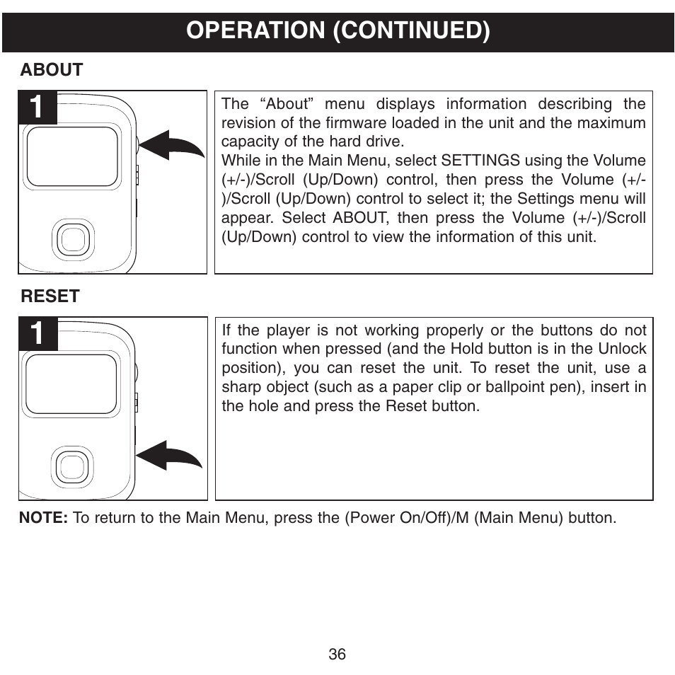 Operation (continued) | Memorex MHD8015 User Manual | Page 37 / 41