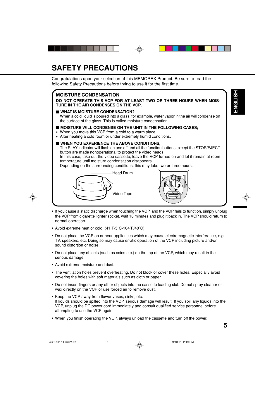 Safety precautions | Memorex MVP0028 User Manual | Page 5 / 21