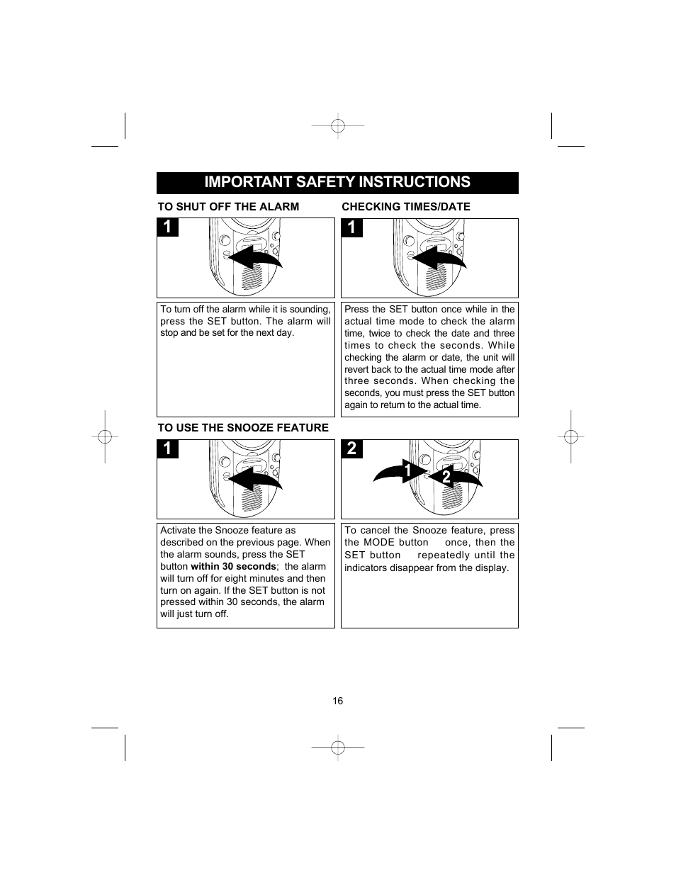 Important safety instructions | Memorex MC1003 User Manual | Page 17 / 21