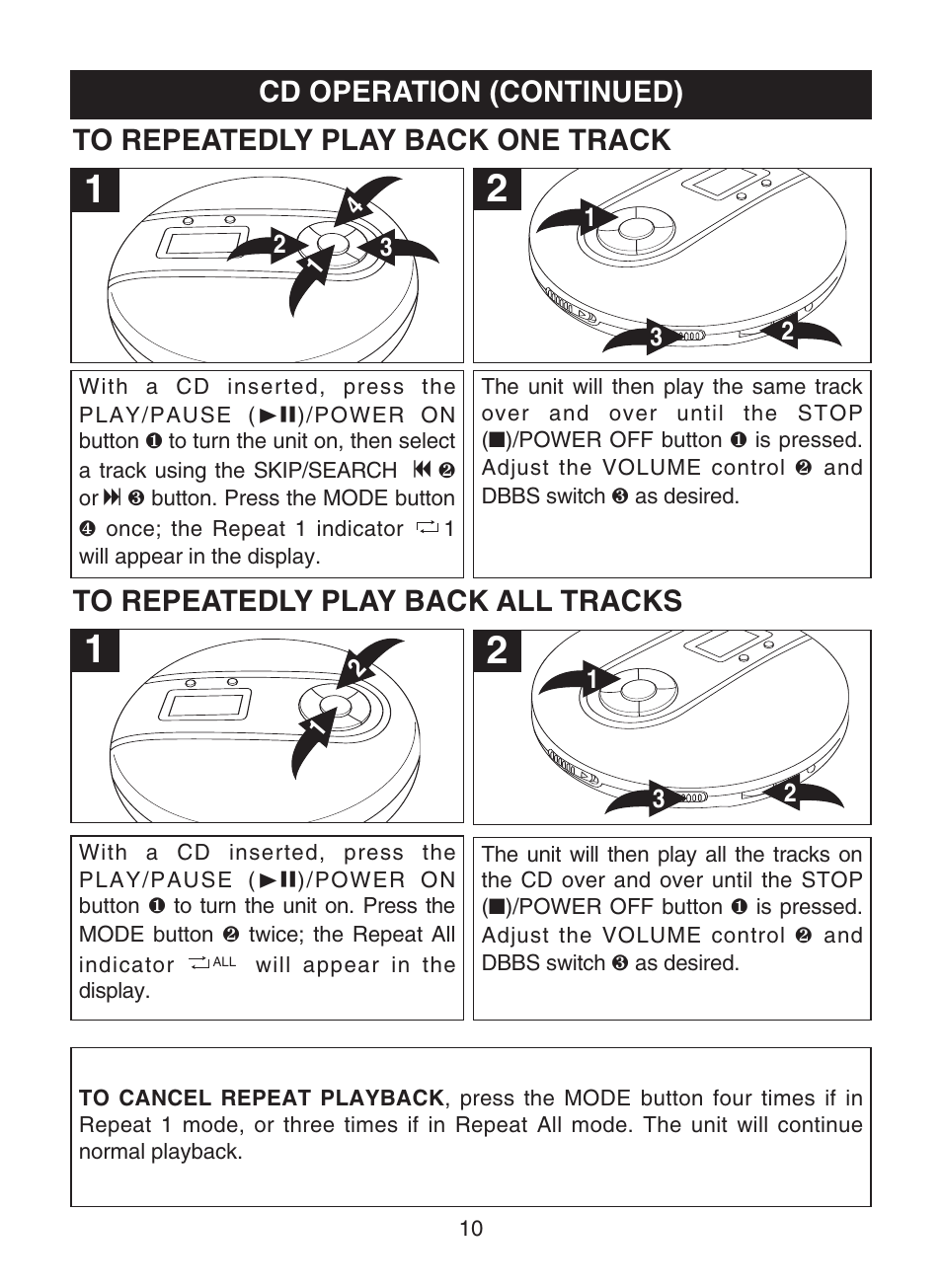 Cd operation (continued) | Memorex MD6443 User Manual | Page 11 / 17
