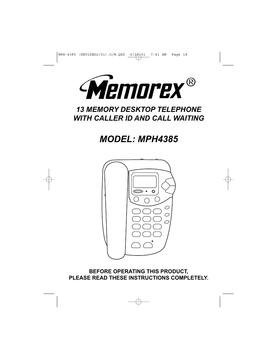 Memorex MPH4385 User Manual | 18 pages