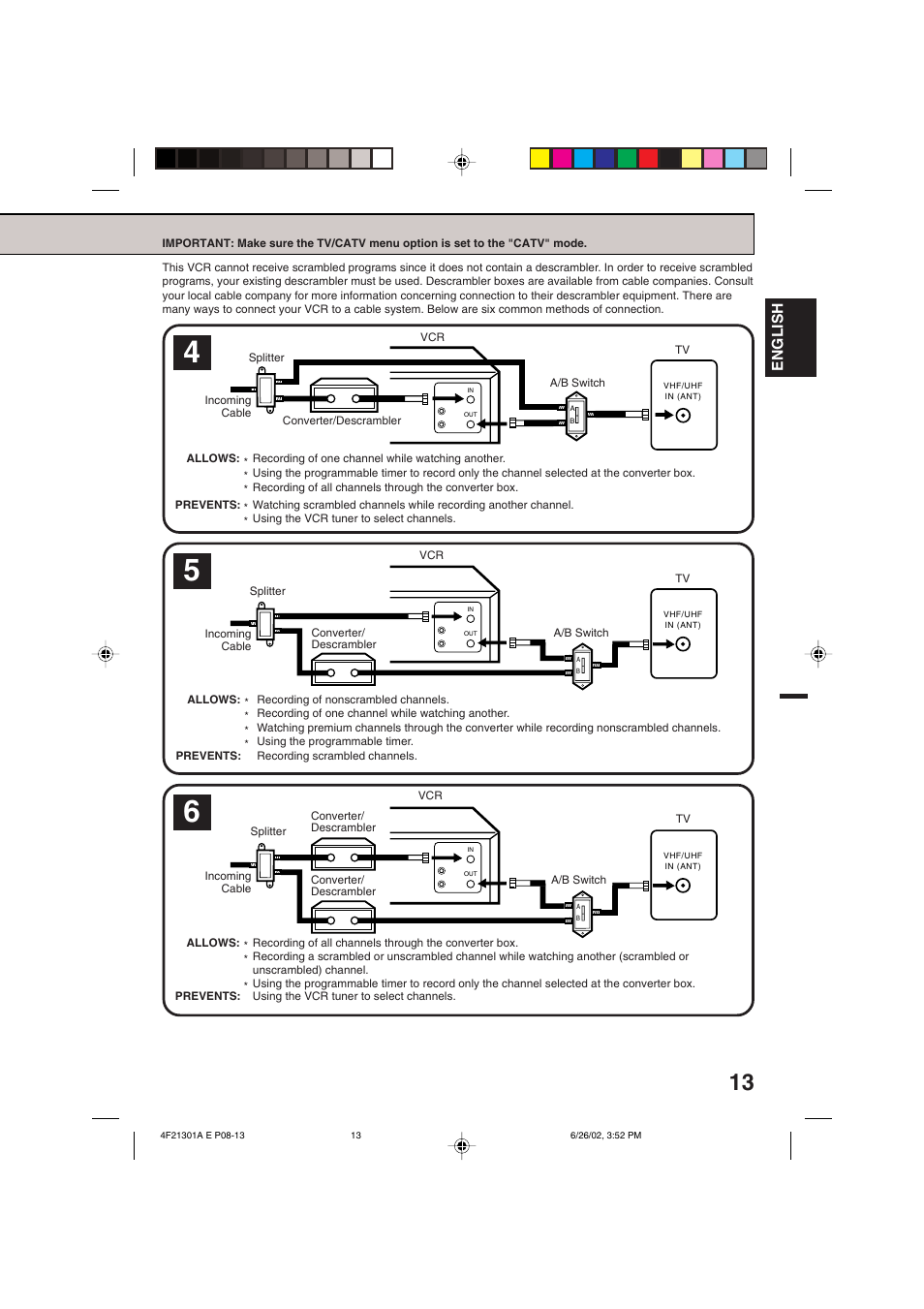 English | Memorex MVR4051/MVR4052 User Manual | Page 13 / 28