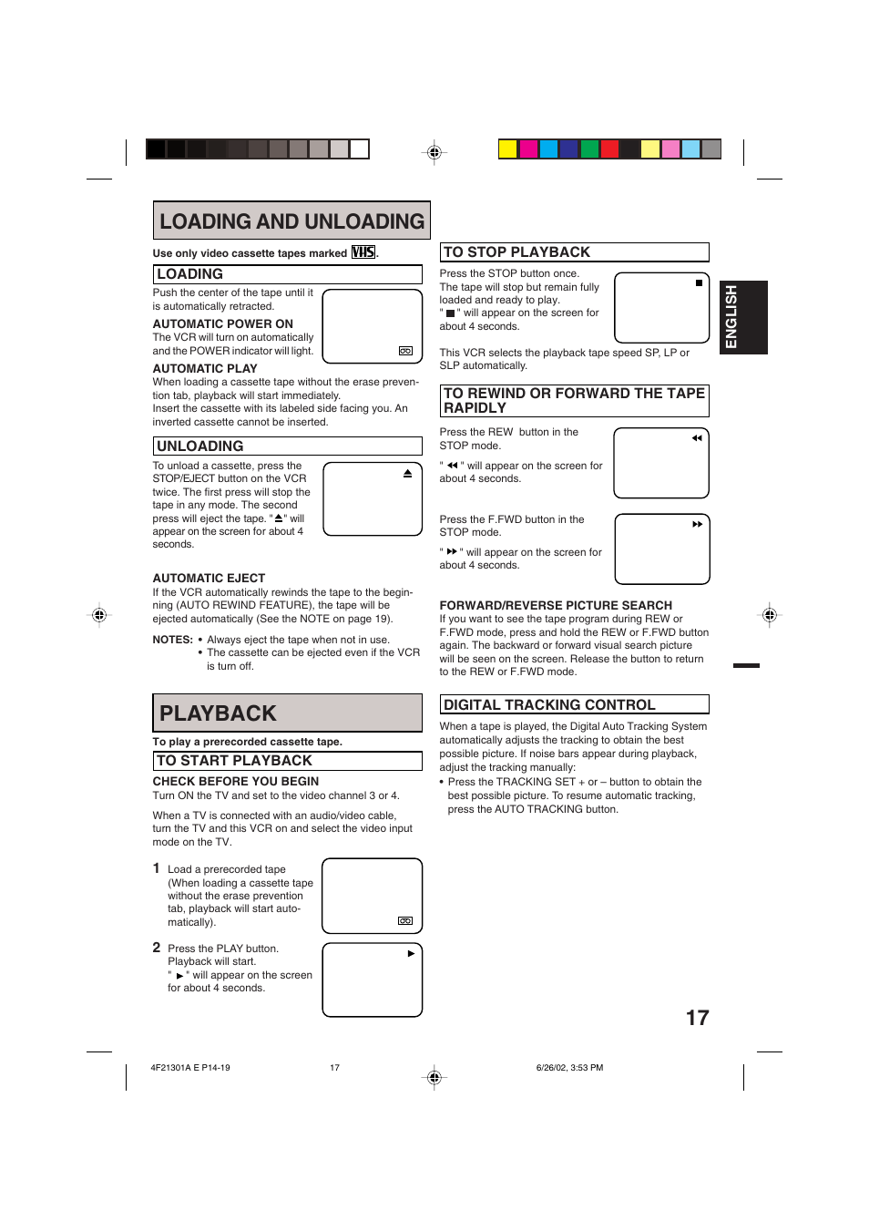 Loading and unloading playback | Memorex MVR4051/MVR4052 User Manual | Page 17 / 28