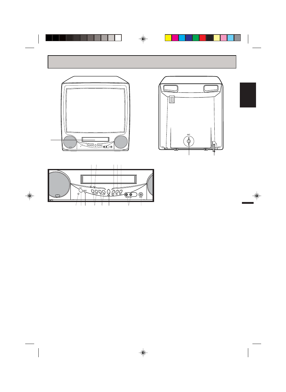 Location of controls, English, Rear front | Description of controls | Memorex MVT2194 User Manual | Page 7 / 56