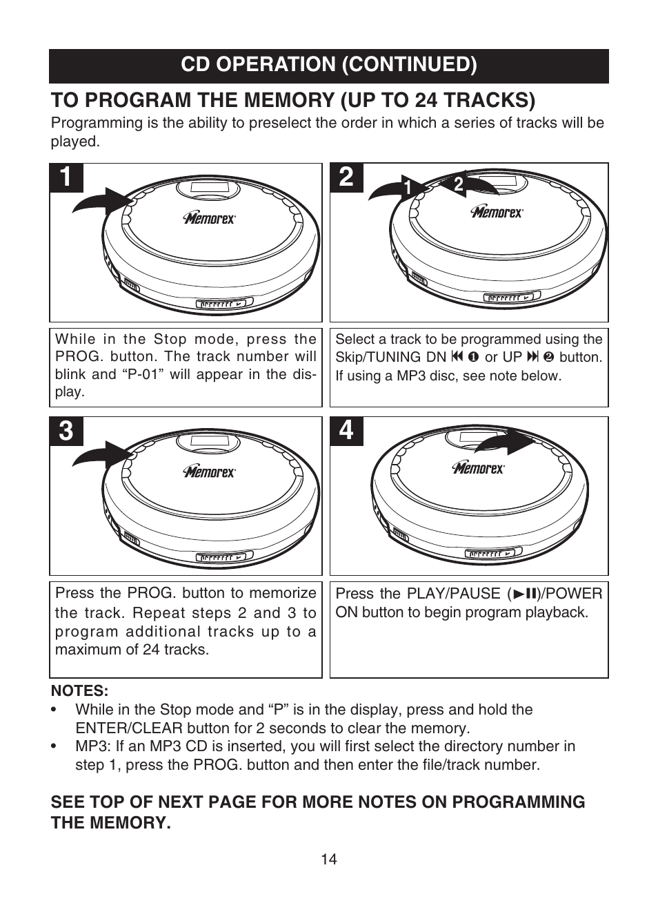 Cd operation (continued) | Memorex MPD8859 User Manual | Page 15 / 24