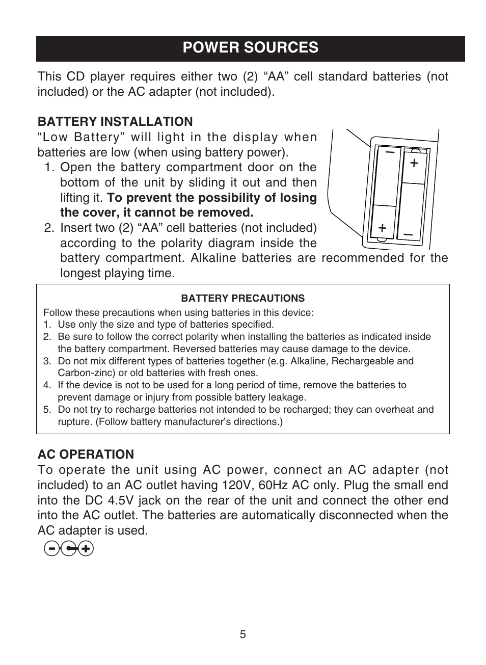 Power sources | Memorex MPD8859 User Manual | Page 6 / 24