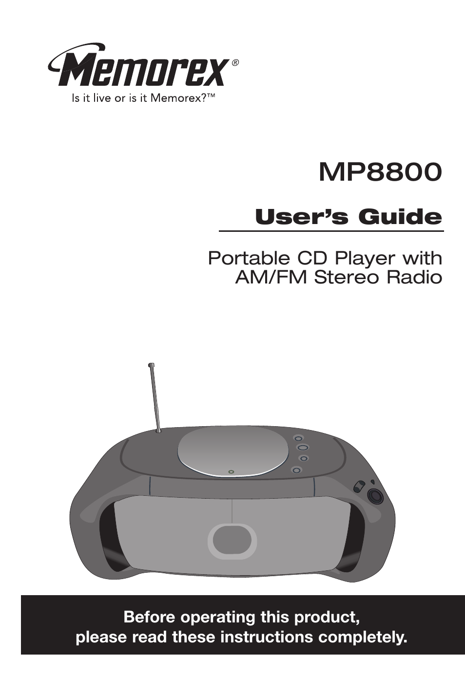 Memorex MP8800 User Manual | 19 pages