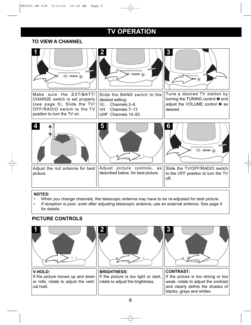 Tv operation | Memorex MT0501 User Manual | Page 7 / 11