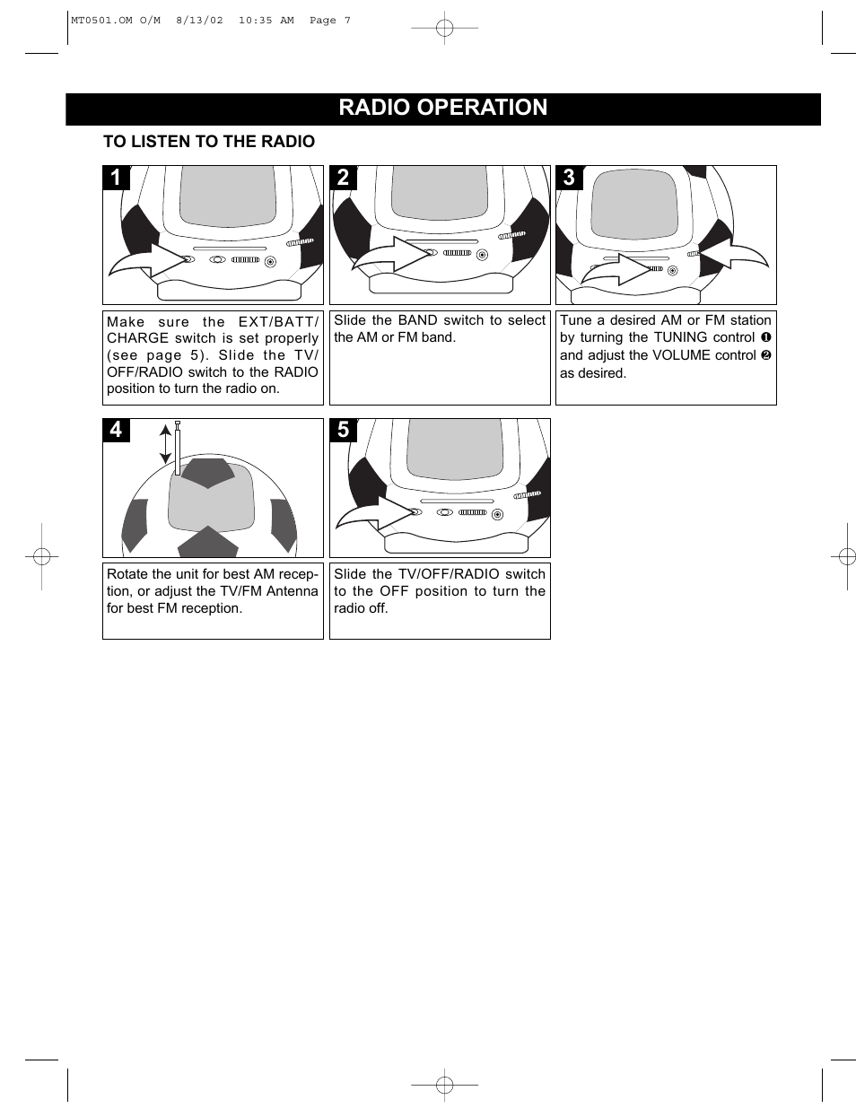 Radio operation | Memorex MT0501 User Manual | Page 8 / 11