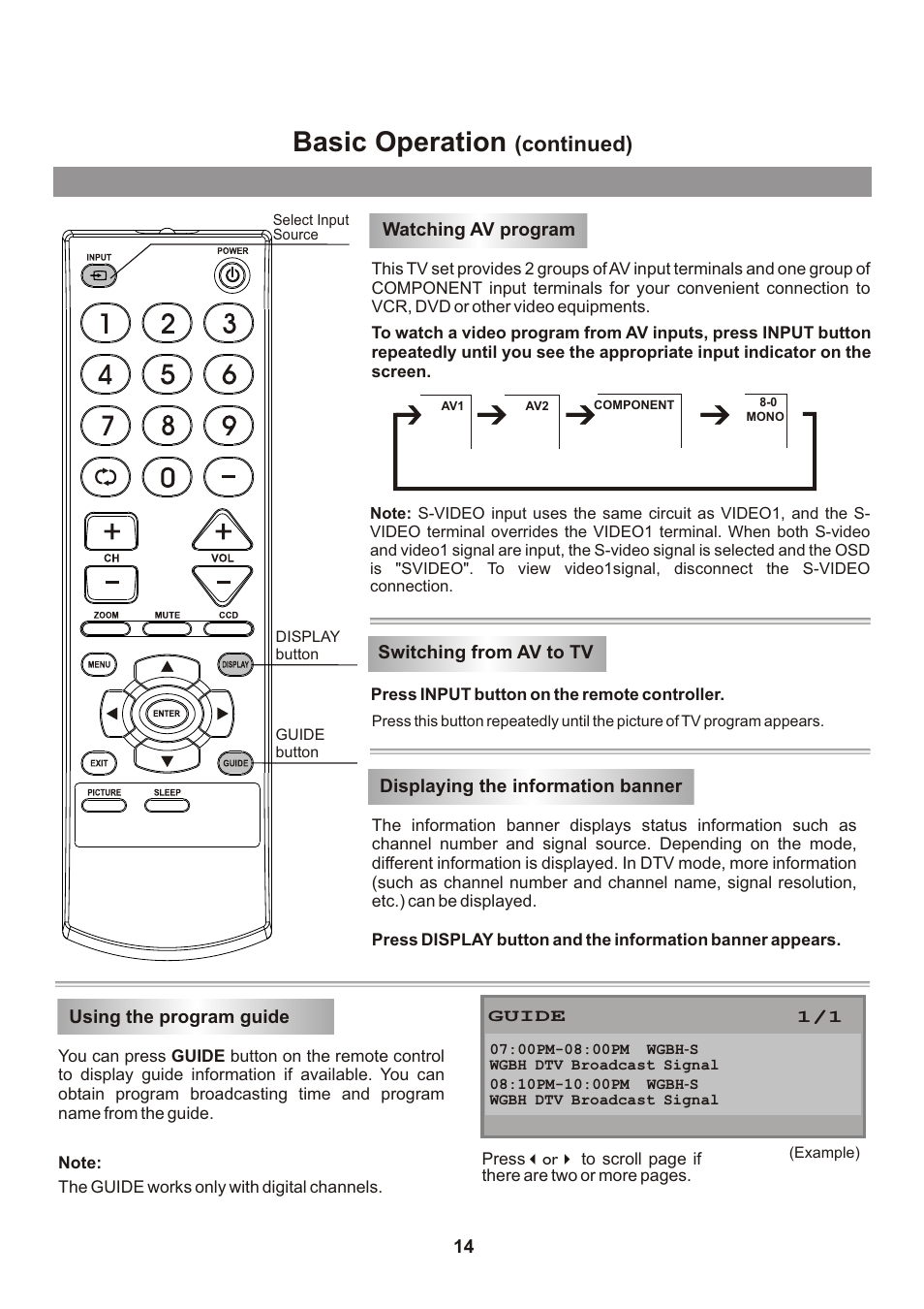 页面 16, Basic operation, Continued) | Memorex mt2026D User Manual | Page 16 / 71