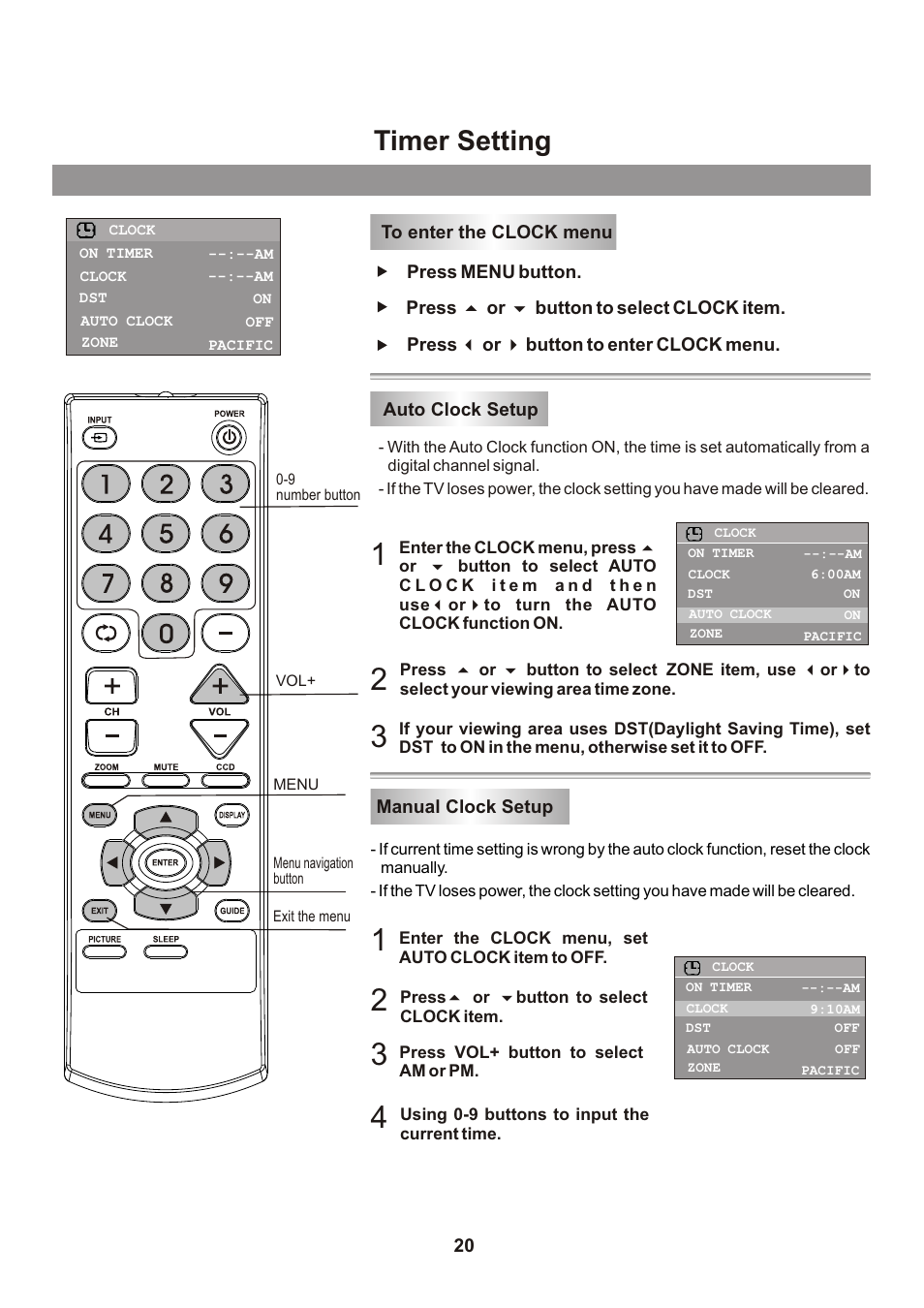 页面 22, Timer setting | Memorex mt2026D User Manual | Page 22 / 71