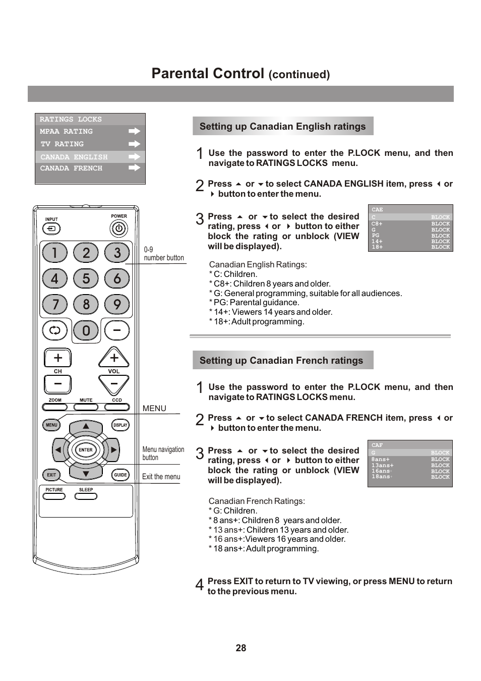 页面 30, Parental control, Continued) | Memorex mt2026D User Manual | Page 30 / 71