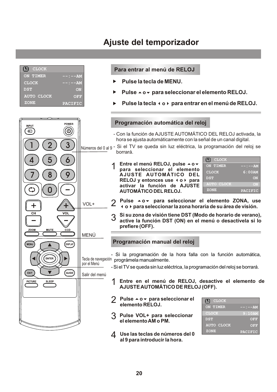 页面 21, Ajuste del temporizador | Memorex mt2026D User Manual | Page 56 / 71