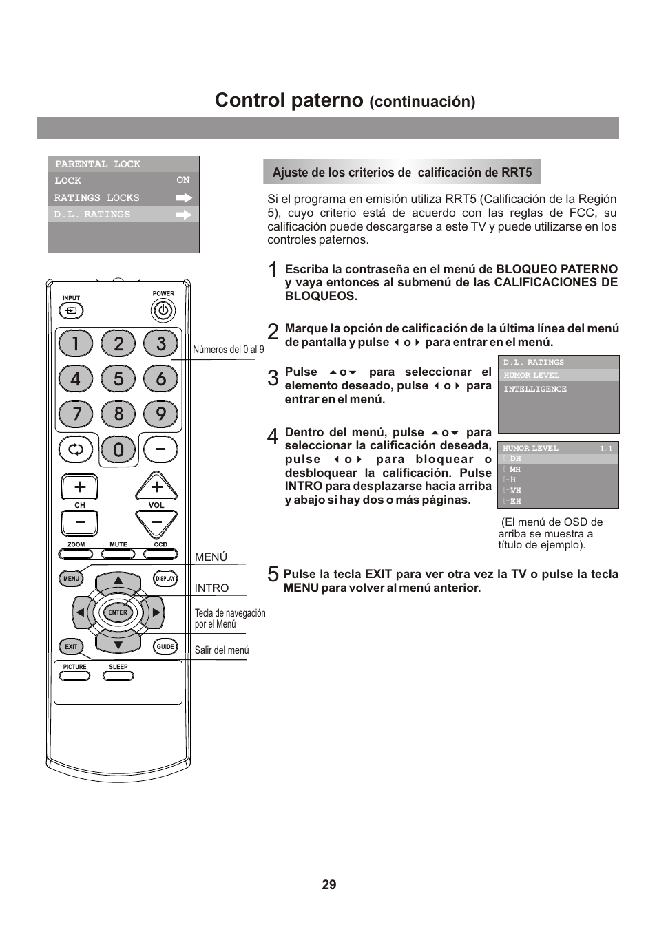 页面 30, Control paterno, Continuación) | Memorex mt2026D User Manual | Page 65 / 71
