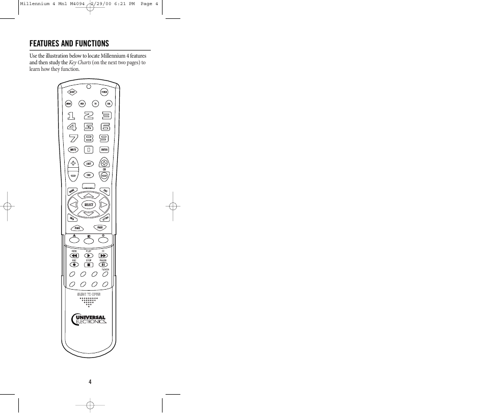 Features and functions | Memorex MILLENNIUM 4 User Manual | Page 4 / 36