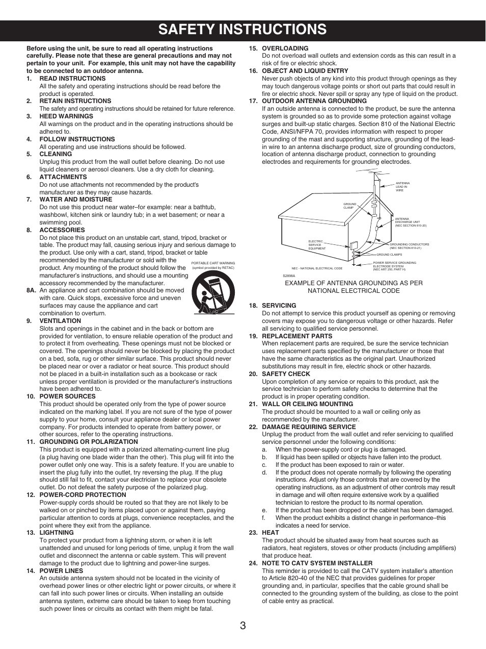 Safety instructions | Memorex MKS2114 User Manual | Page 4 / 18