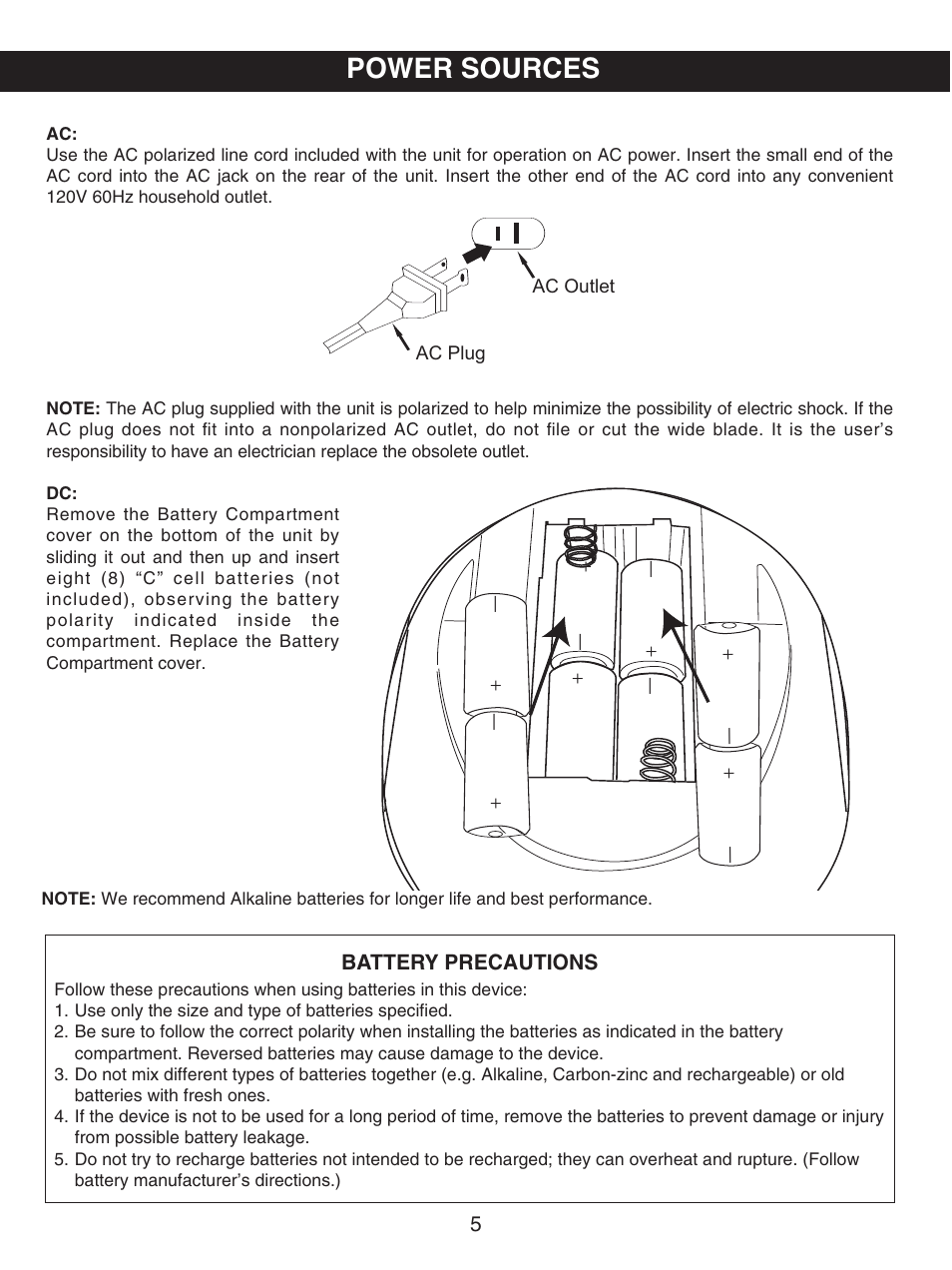 Power sources | Memorex MKS2114 User Manual | Page 6 / 18