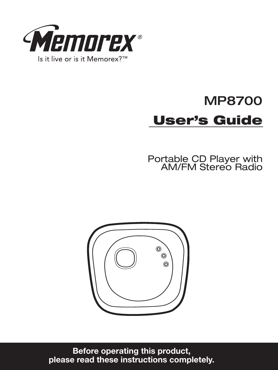 Memorex MP8700 User Manual | 17 pages