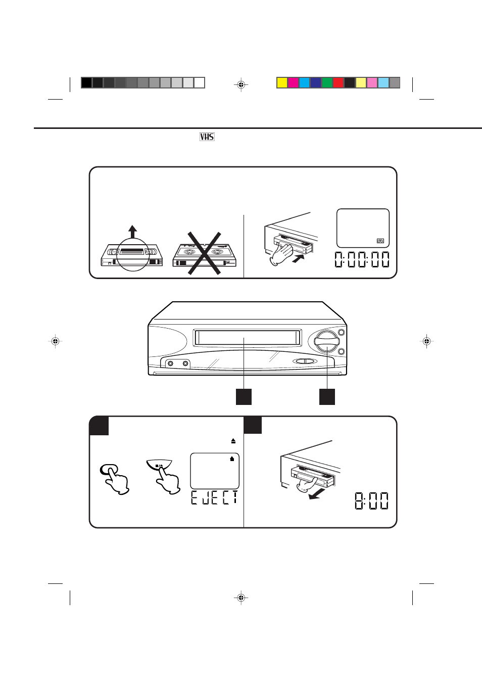 Loading and unloading video cassette tapes 1 | Memorex MVR2040-A User Manual | Page 30 / 39