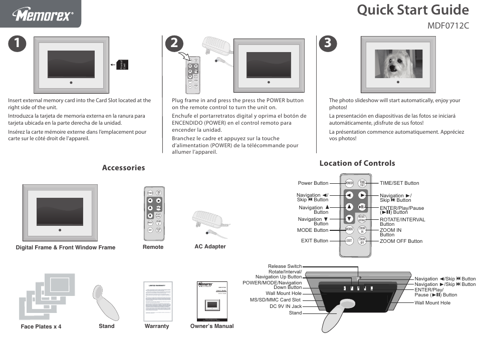 Memorex MDF0712-C User Manual | 1 page