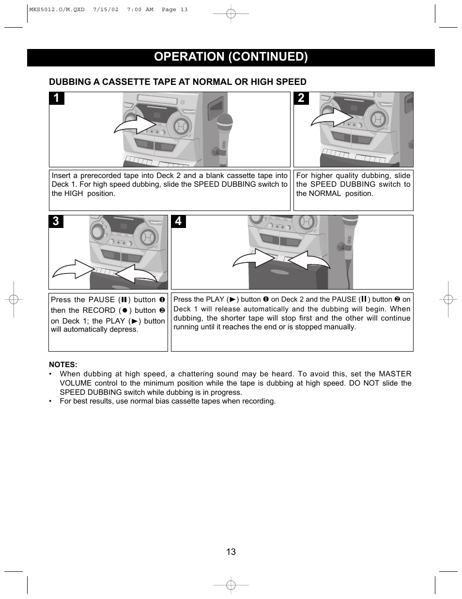 Operation (continued) | Memorex MKS5012 User Manual | Page 14 / 22