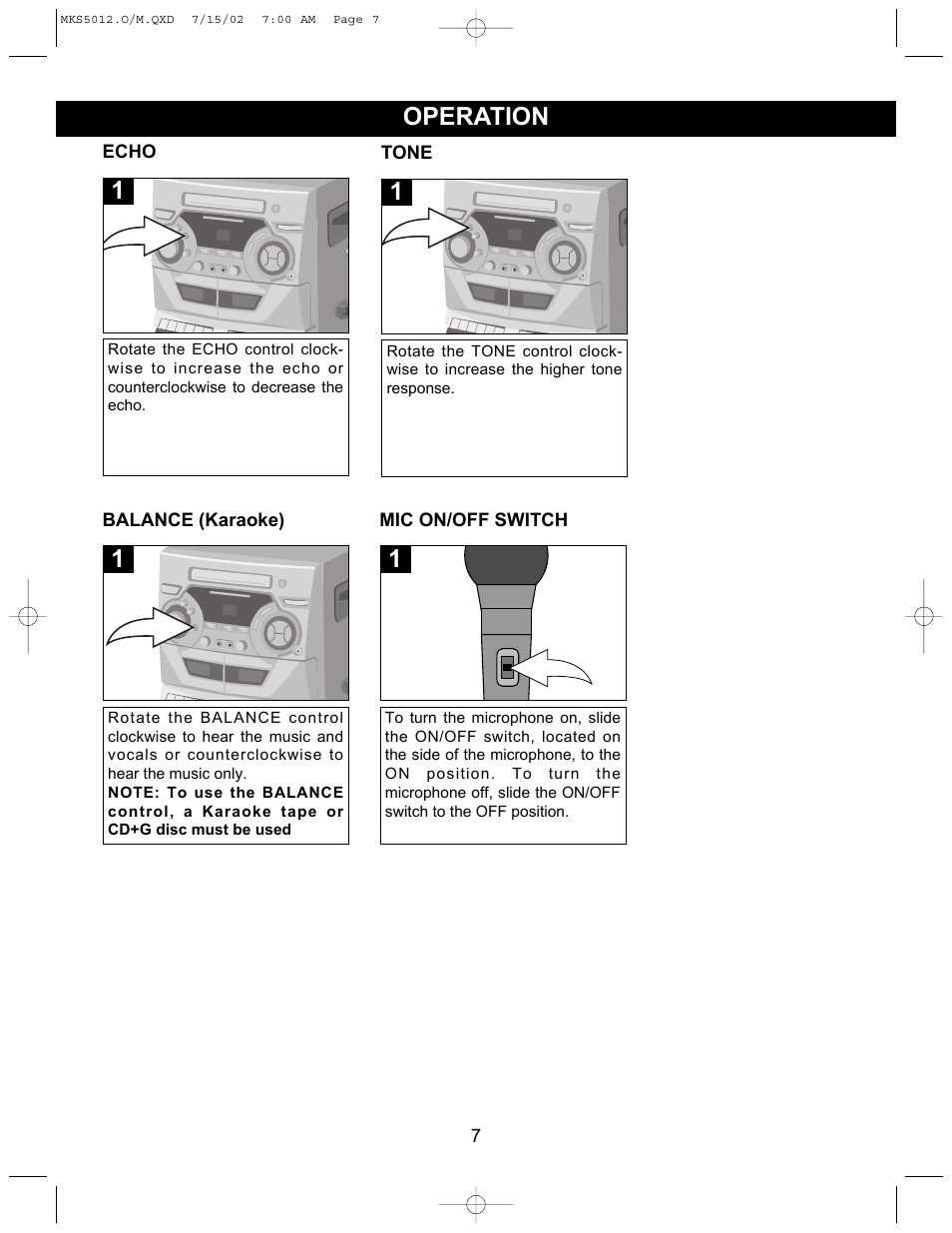 Operation | Memorex MKS5012 User Manual | Page 8 / 22