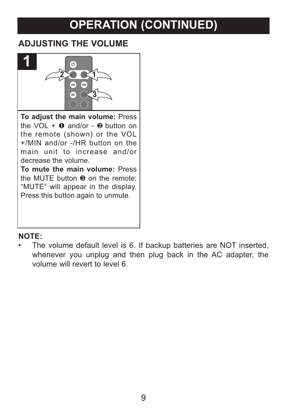 Operation (continued) | Memorex M12001 User Manual | Page 10 / 42