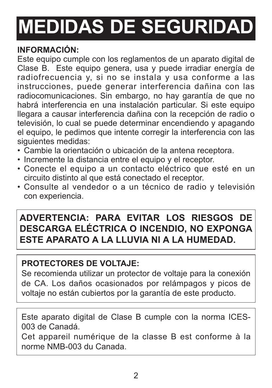 Medidas de seguridad | Memorex M12001 User Manual | Page 23 / 42