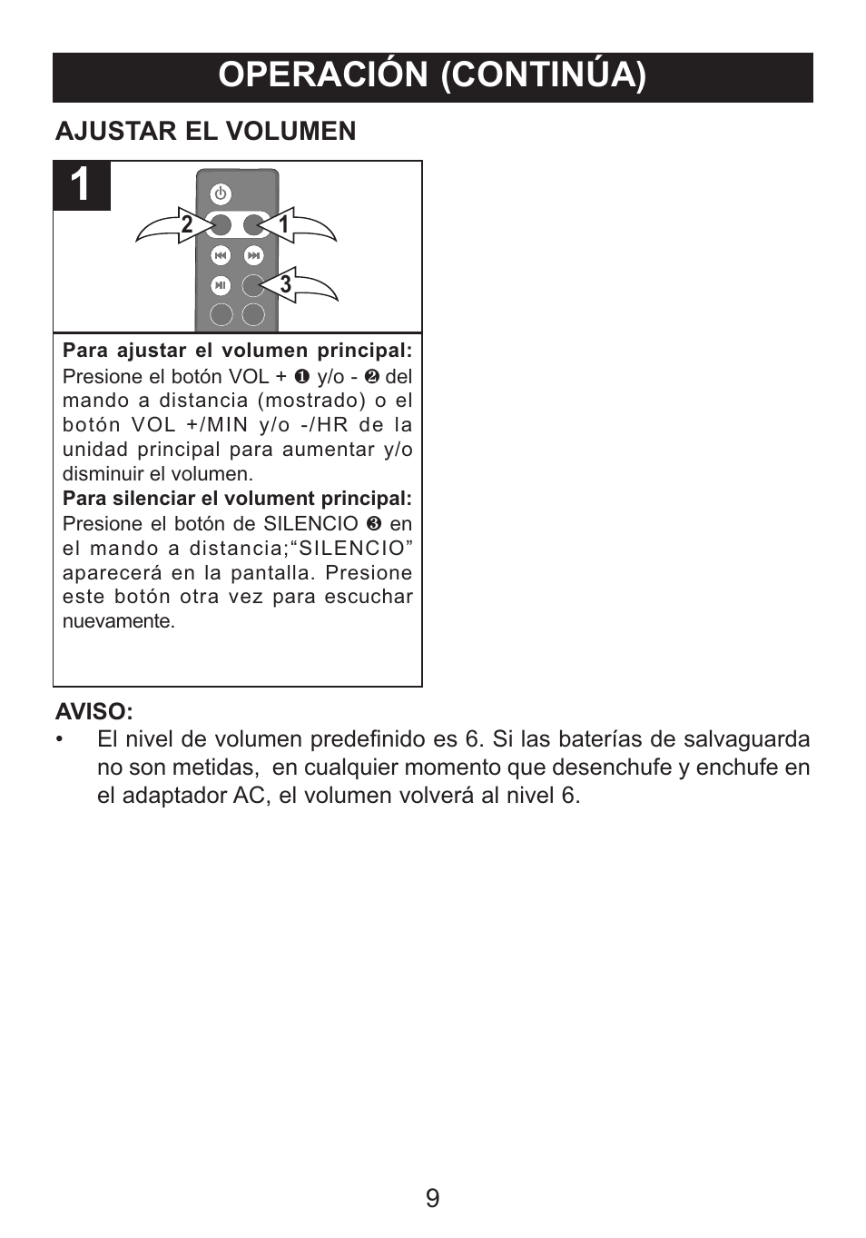 Operación (continúa) | Memorex M12001 User Manual | Page 30 / 42
