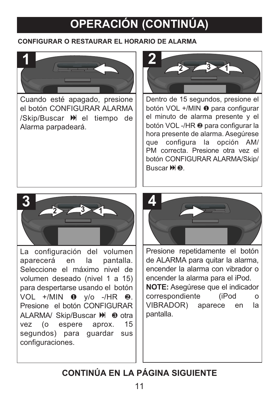 Operación (continúa) | Memorex M12001 User Manual | Page 32 / 42