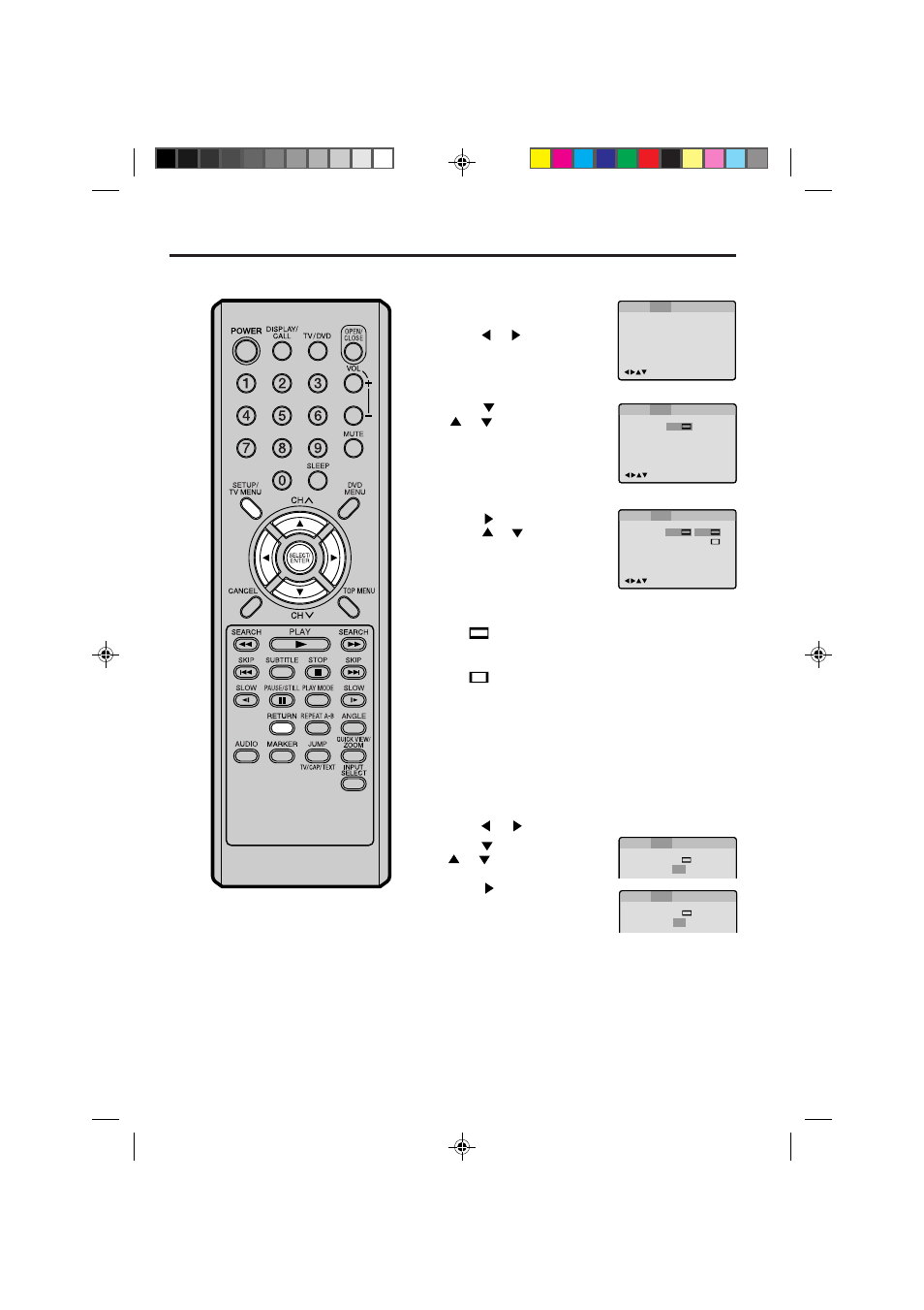 Setting the aspect ratio of tv screen, Status on screen display | Memorex MVD2113 User Manual | Page 36 / 104